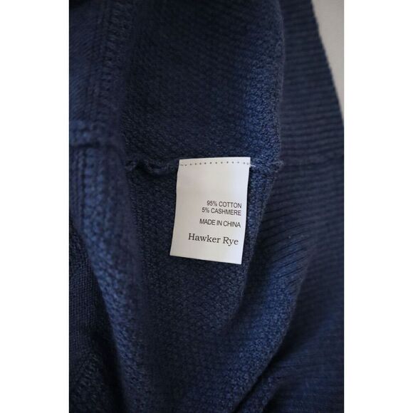 Hawker Rye Men's Sz 2XL Denim Heather Wide Tonal Knit Stripe Crew Neck Sweater - Picture 5 of 5